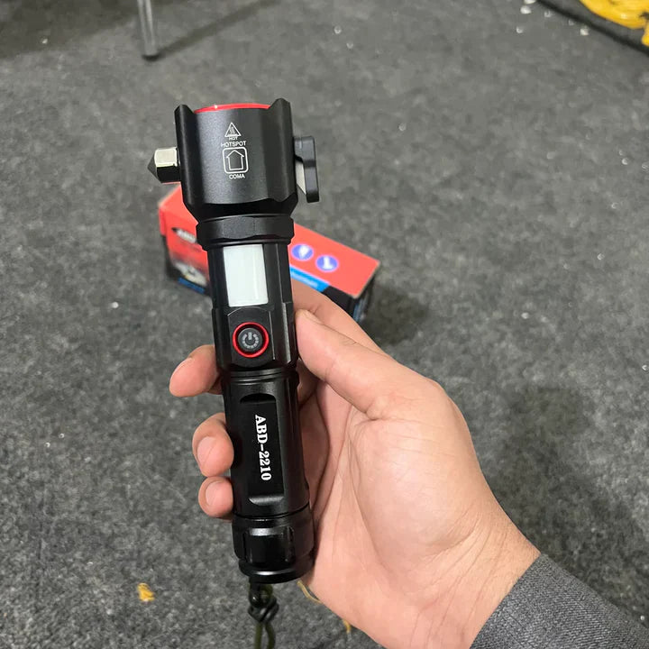 5-in-1 Rechargeable Flashlight & Power Bank - 1KM Range